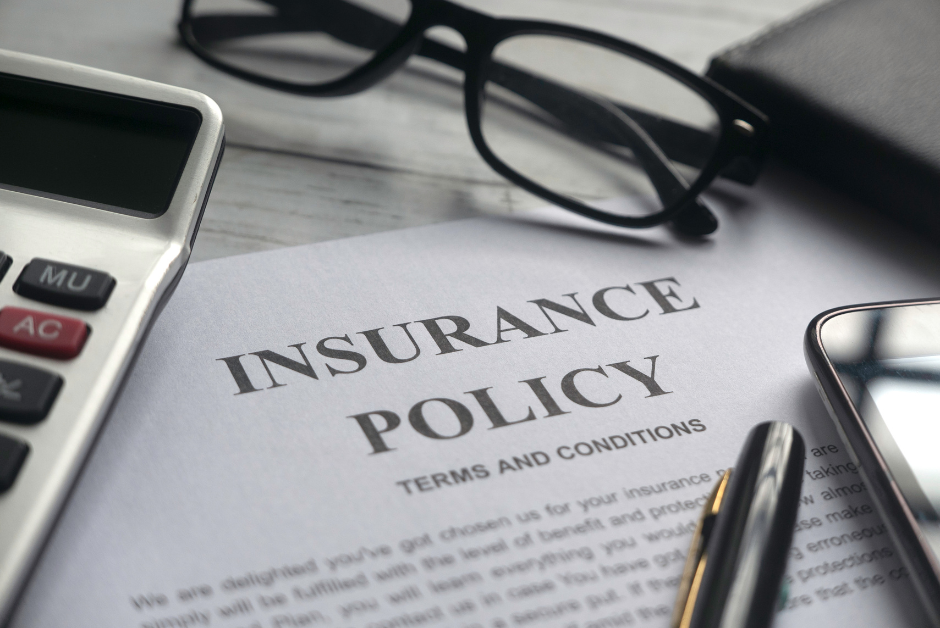 A photo of an insurance policy