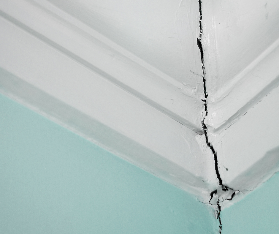 Ceiling cracks like this can be signs of pier and beam foundation issues